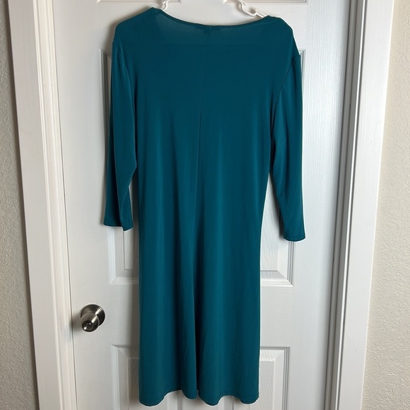 Tiana B Drape Twist Front Stretch Party Wedding Formal Fit Flare Dress Sz.XL - Picture 3 of 4